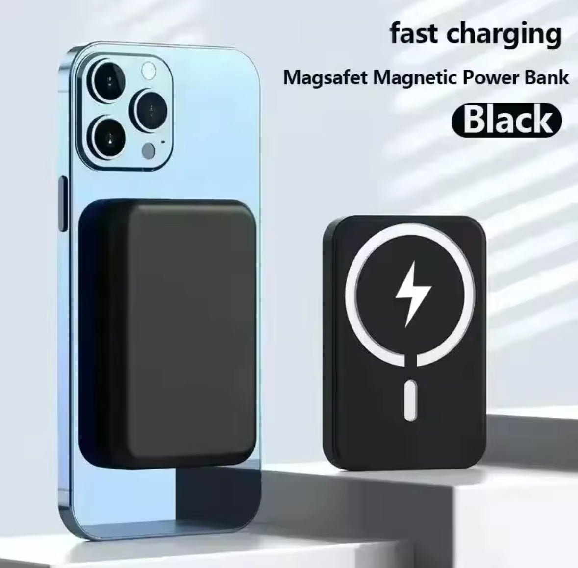 Banque d'alimentation magnétique sans fil, charge rapide, batterie externe, type C