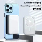 Banque d'alimentation magnétique sans fil, charge rapide, batterie externe, type C