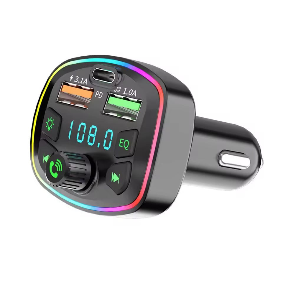 Transmetteur FM 5.0 Compatible Bluetooth pour Voiture, Chargeur Rapide USB